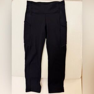 Lululemon Leggings Black Speed Up Crop with Side Pockets Size 2